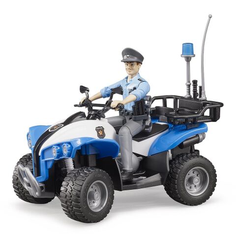 Bruder BWORLD blue police quad bike with figure