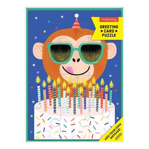 Mudpuppy Puzzle with wishes Monkey with cake 12 pieces