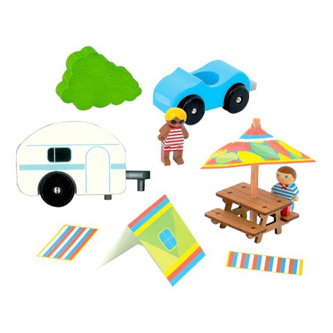 Jeujura Wooden figures for kits Holiday at the campsite 8 pieces