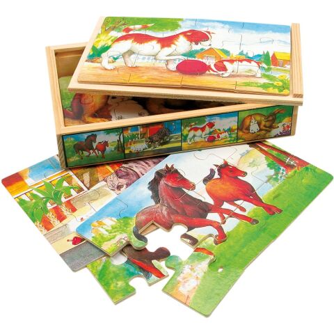 Bino Wooden puzzle in a box animals