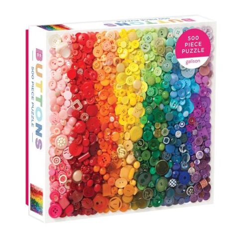 Galison Puzzle Rainbow Buttons 500 pieces
