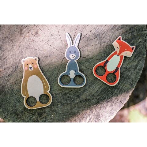 BeWooden Puppet finger theatre Fox, hare, bear