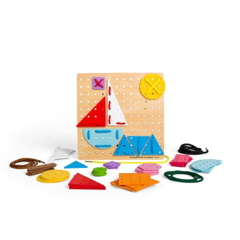 Bigjigs Toys Wooden lace-up game Geometric shapes