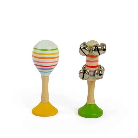 Bigjigs Toys Rumba ball set yellow and bells green