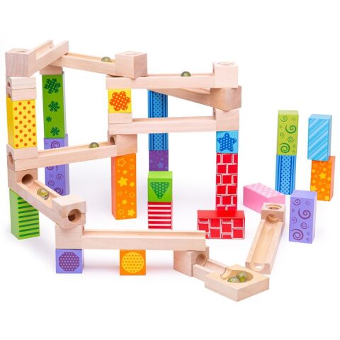 Bigjigs Toys Wooden ball track coloured