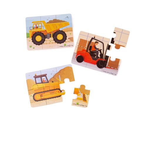 Bigjigs Toys Puzzle 3in1 Building Machines