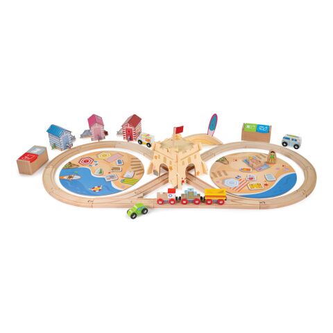 Bigjigs Rail Wooden Train Track Coastal Cleanup 70 pieces