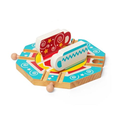 Bigjigs Rail Turntable with tea leaf motif