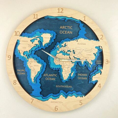BusyKids Wall clock World map bright