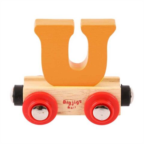 Bigjigs Rail Wagon Wooden Train Track - Letter U