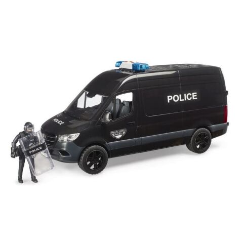 Bruder MB Sprinter with a police officer in heavy clothing