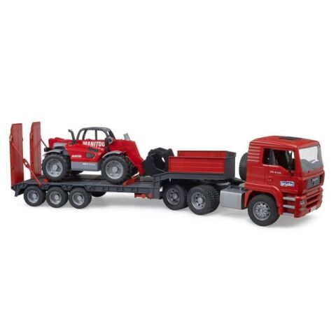 Bruder Truck with trailer MAN TGA and telehandler Manitou