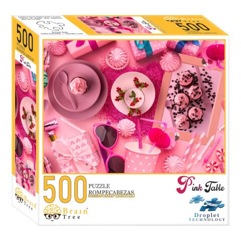 Brain Tree Puzzle Pink Placed 500 pieces