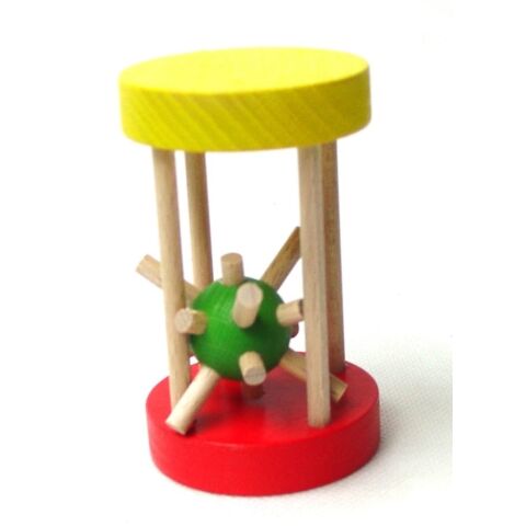 Wooden hedgehog in a cage small