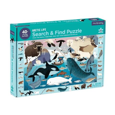 Mudpuppy Puzzle Fold and Search Life in the Arctic 64 pieces