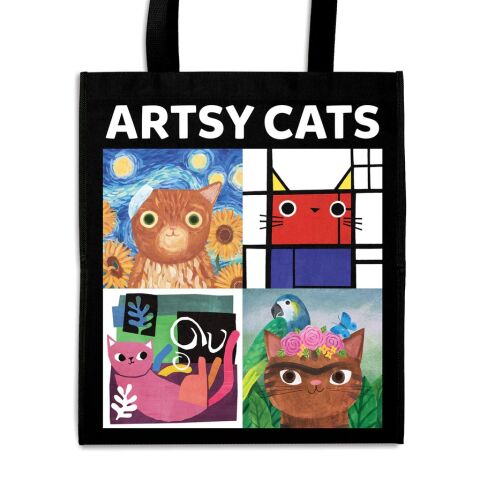Mudpuppy Art Cats Reusable Shopping Bag