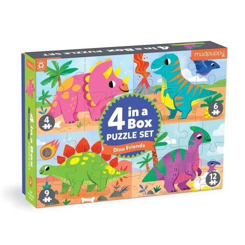 Mudpuppy Puzzle Dinosaurs set 4 in 1