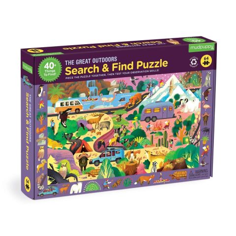 Mudpuppy Puzzle Fold and Search Nature 64 pieces