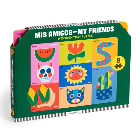 Mudpuppy Wooden jigsaw puzzle Mis amigos, my friends 8 pieces