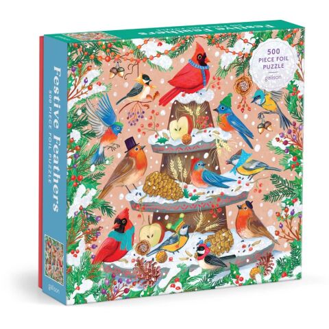 Galison Foil puzzle Winter birds 500 pieces