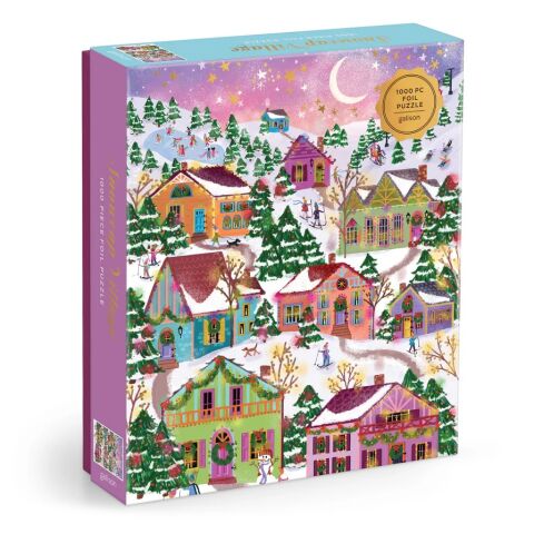 Galison Foil puzzle Joy Laforme Snowy Village 1000 pieces