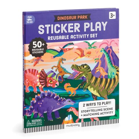 Mudpuppy Reusable Sticker Set with Dinopark Scene