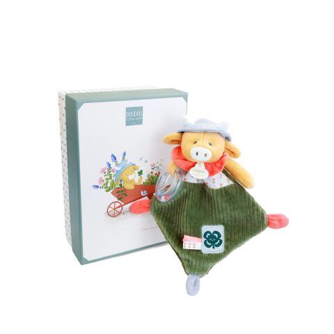 Doudou Gift set Aneth plush cow with rattle 21 cm