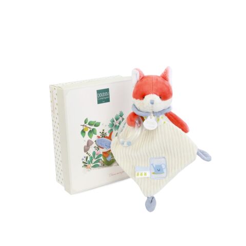 Doudou Gift set Plush fox Romarin with rattle 21 cm