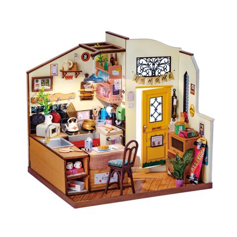 RoboTime 3D wooden jigsaw puzzle Miniature house Cozy kitchen