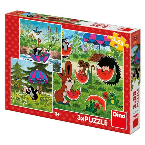Dino The Mole and the Parrot 3x55 pieces