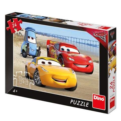 Dino Puzzle Cars 3: On the beach 24 pieces