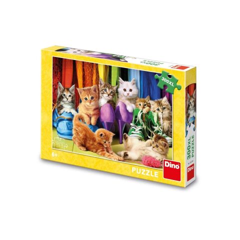 Dino Puzzle Colorful kittens 300 XL pieces
