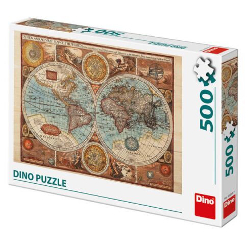 Dino Puzzle World map of 1626 - 500 pieces