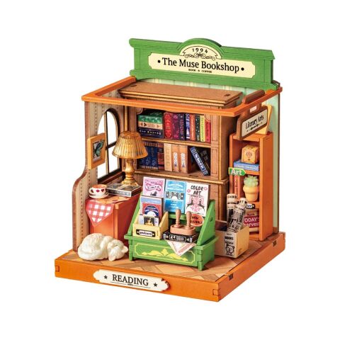 RoboTime 3D wooden puzzle Miniature house Bookstore