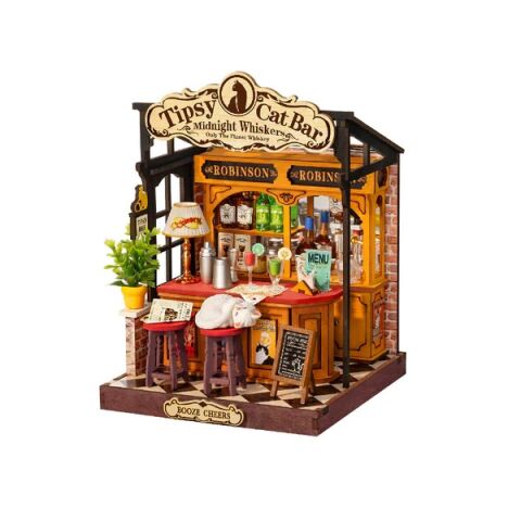 RoboTime 3D wooden jigsaw Miniature House Tipsy Cat Bar