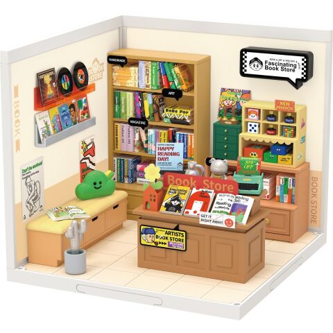 RoboTime 3D Wooden Jigsaw Puzzle Miniature House Fascinating Bookstore