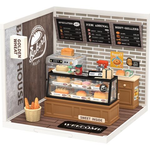 RoboTime 3D wooden jigsaw puzzle Miniature house Golden Wheat Bakery