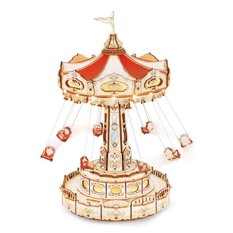RoboTime 3D Wooden Jigsaw Toy Boxes Chain Carousel Colorful