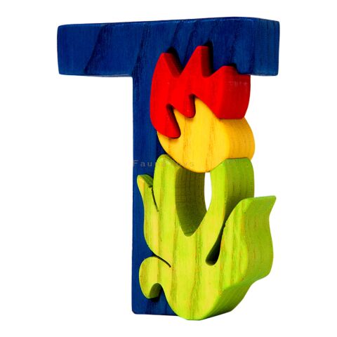 Fauna Alphabet Letter T Tulip