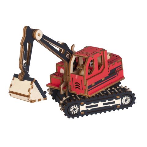 Woodcraft Wooden 3D Puzzle Excavator Red