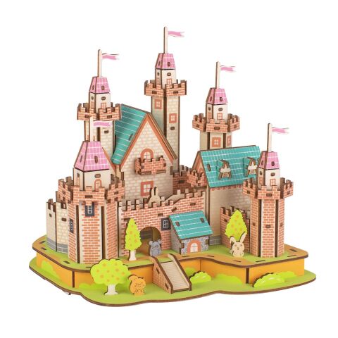 Woodcraft Wooden 3D Puzzle Castle in Paradise