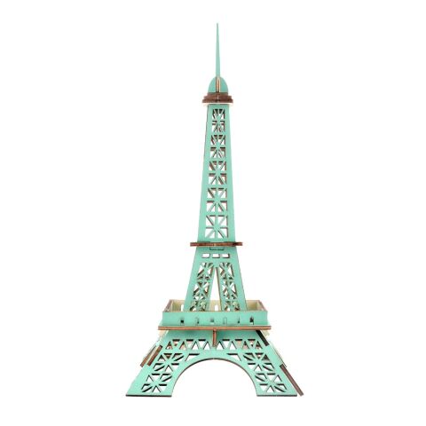 Woodcraft Wooden 3D Puzzle Eiffel Tower Turquoise