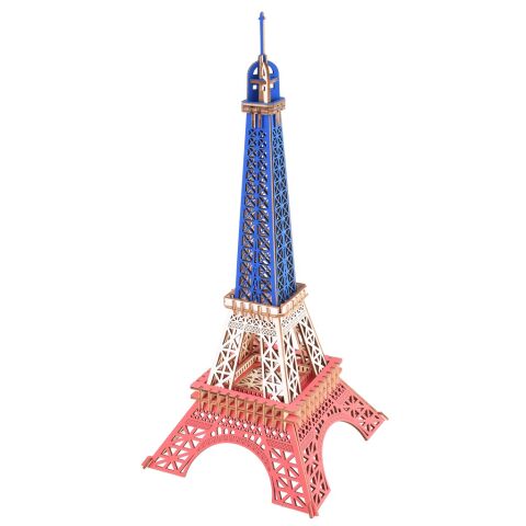 Woodcraft Wooden 3D puzzle Eiffel Tower in the colours of France