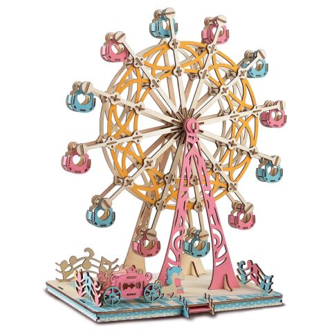 Woodcraft Wooden 3D Puzzle Ferris Wheel Pastel
