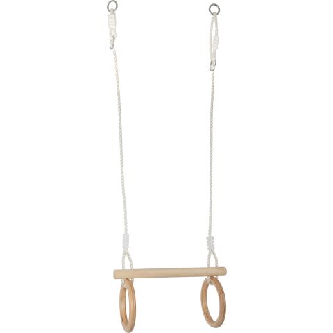 small foot Wooden trapeze with gymnastic rings 2 in 1