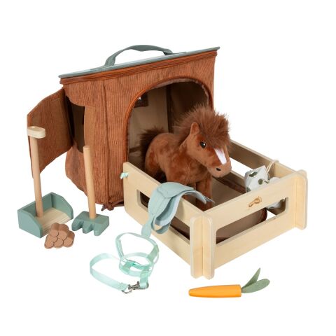 small foot Plush Horse with Stable and Accessories