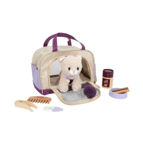 small foot Plush Cat with Care Set Purple