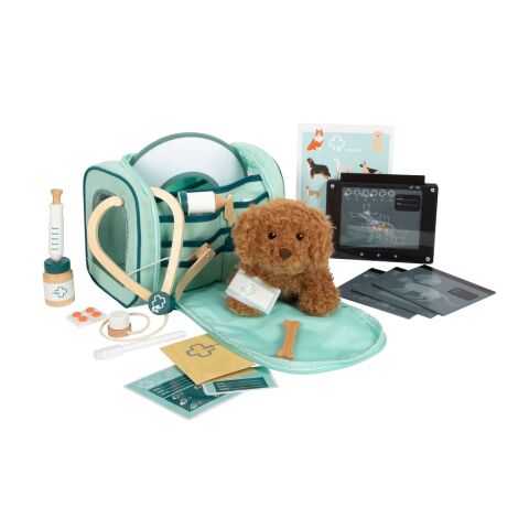 small foot Plush Dog with Veterinary Set