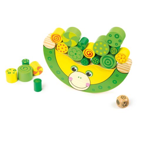 small foot Wooden motor game balancing frog
