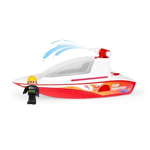 Lena Boat firefighters with pump